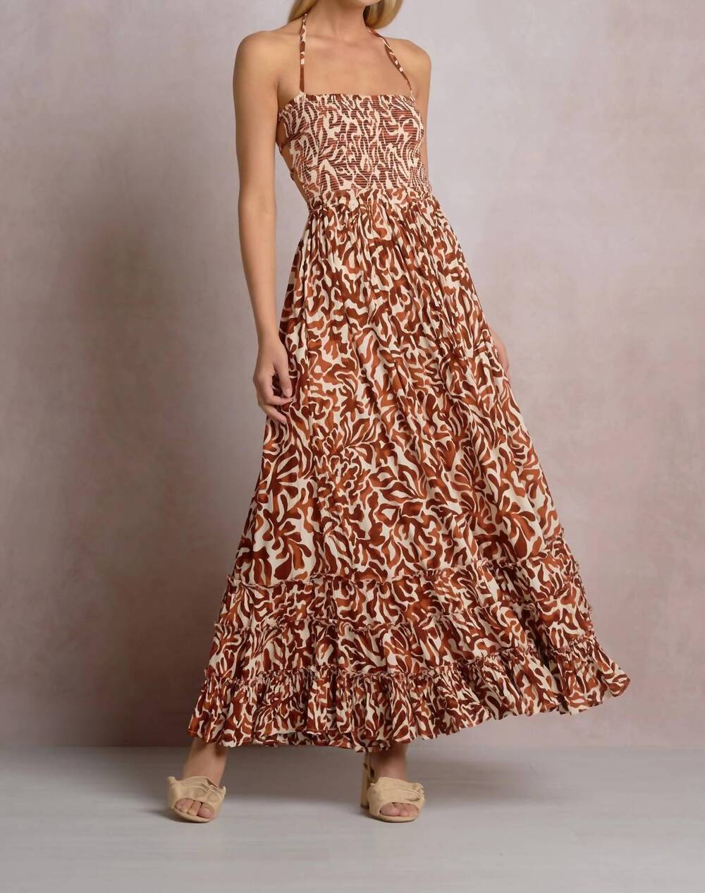 NEW ELAN coraline maxi dress in cayenne coralina